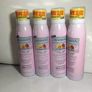 4 Pack Dickinson's Hydrating Facial Mist w/Rose Water with Witch Hazel 3.5 oz